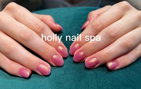 Manicure rosa glitterata